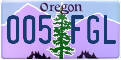 OR license plate 005FGL