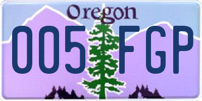 OR license plate 005FGP