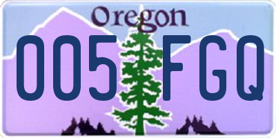 OR license plate 005FGQ