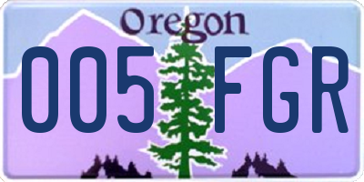 OR license plate 005FGR