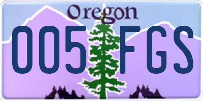 OR license plate 005FGS