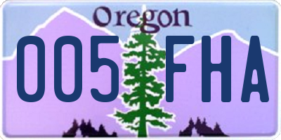 OR license plate 005FHA