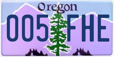 OR license plate 005FHE