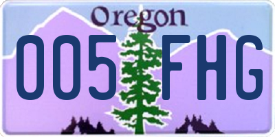 OR license plate 005FHG