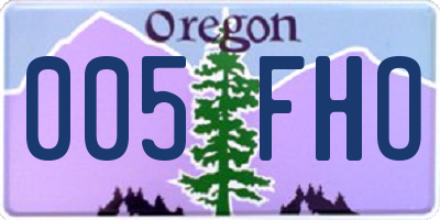 OR license plate 005FHO