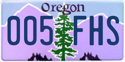 OR license plate 005FHS