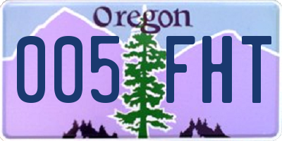 OR license plate 005FHT