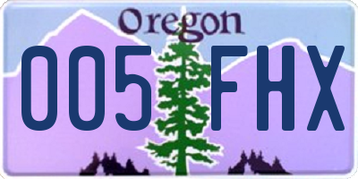 OR license plate 005FHX