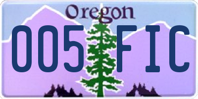 OR license plate 005FIC
