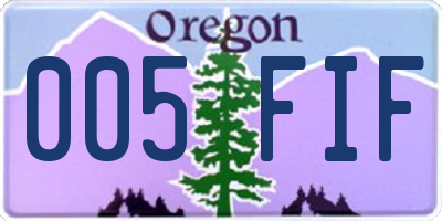 OR license plate 005FIF