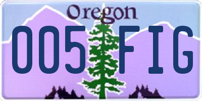 OR license plate 005FIG