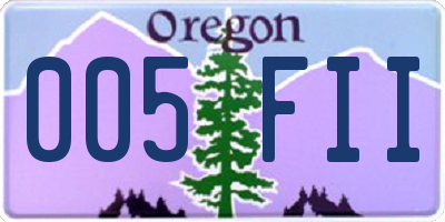 OR license plate 005FII
