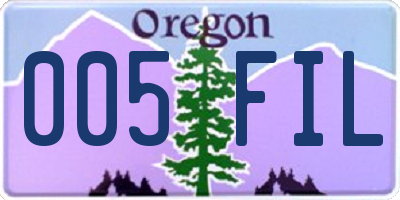 OR license plate 005FIL