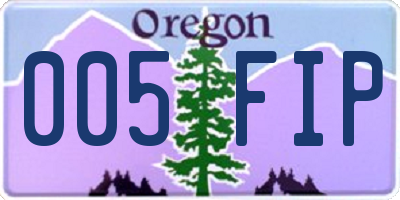 OR license plate 005FIP