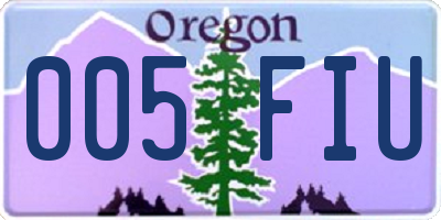 OR license plate 005FIU