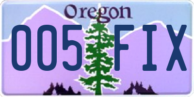 OR license plate 005FIX