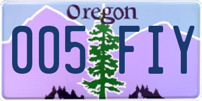OR license plate 005FIY