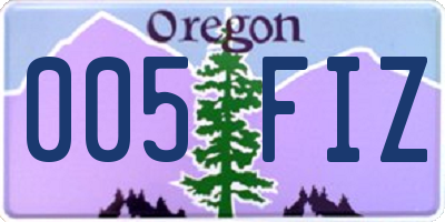 OR license plate 005FIZ