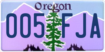 OR license plate 005FJA