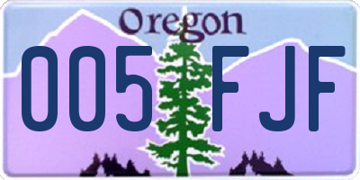 OR license plate 005FJF