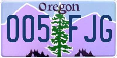 OR license plate 005FJG