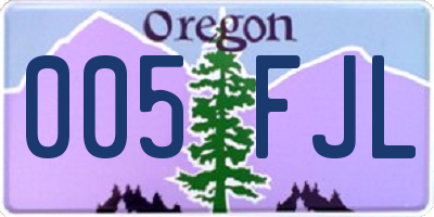OR license plate 005FJL