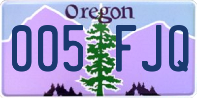 OR license plate 005FJQ