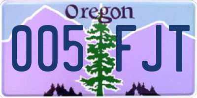 OR license plate 005FJT
