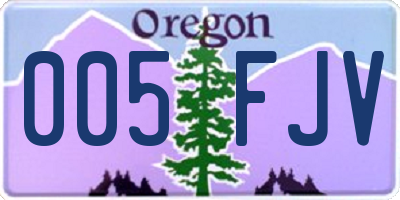 OR license plate 005FJV