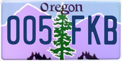 OR license plate 005FKB