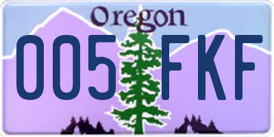 OR license plate 005FKF
