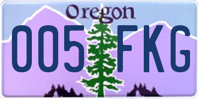 OR license plate 005FKG