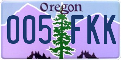 OR license plate 005FKK