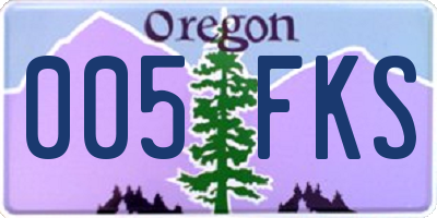 OR license plate 005FKS