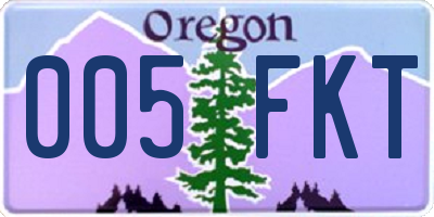 OR license plate 005FKT