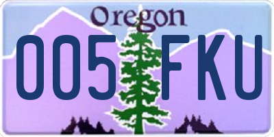 OR license plate 005FKU