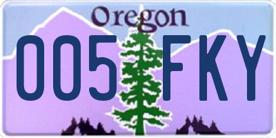 OR license plate 005FKY