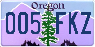 OR license plate 005FKZ