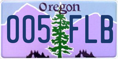 OR license plate 005FLB