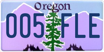 OR license plate 005FLE