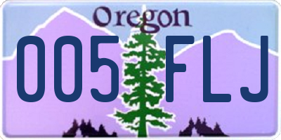 OR license plate 005FLJ