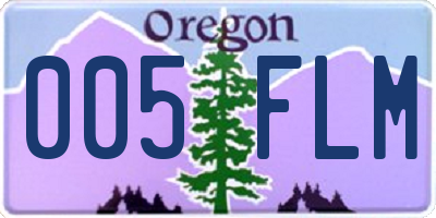 OR license plate 005FLM