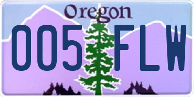 OR license plate 005FLW
