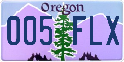 OR license plate 005FLX