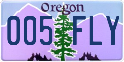 OR license plate 005FLY