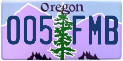 OR license plate 005FMB