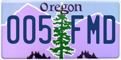 OR license plate 005FMD