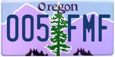 OR license plate 005FMF