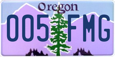 OR license plate 005FMG