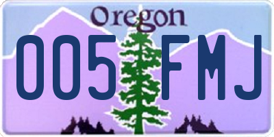 OR license plate 005FMJ